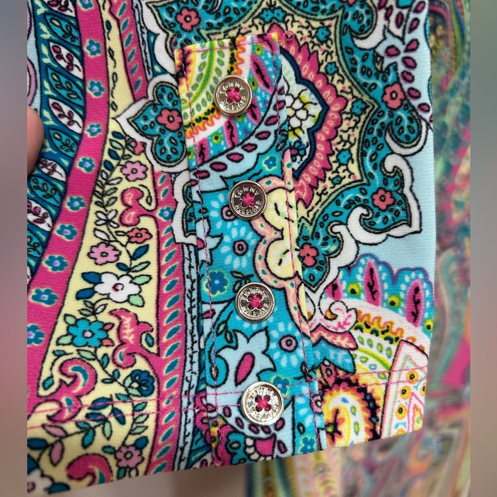 Tommy Hilfiger Multicolor Paisley 3/4 Sleeve Sheath Knee Length Dress Size 10 - Picture 4 of 8